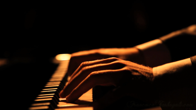 Hands playing piano dark light free wallpaper - medium preview image