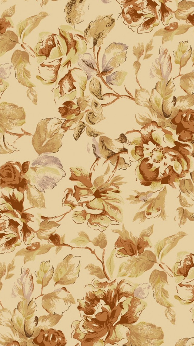Floral pattern brown beige background free wallpaper - medium preview image
