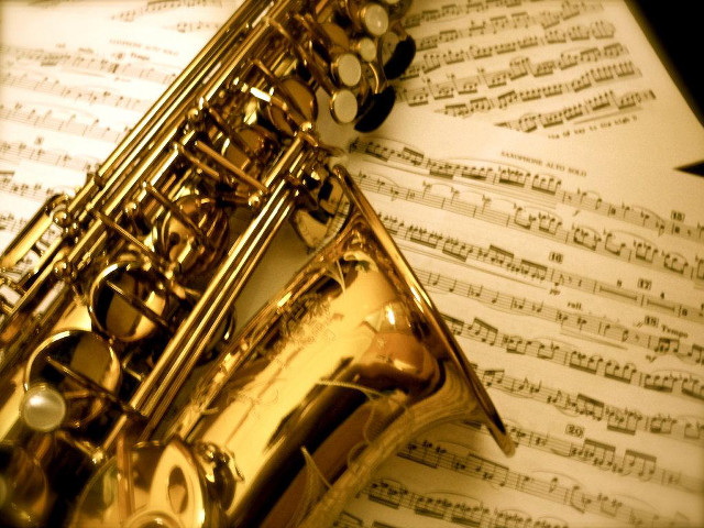 Saxophone sheet music musical notes free wallpaper - medium preview image