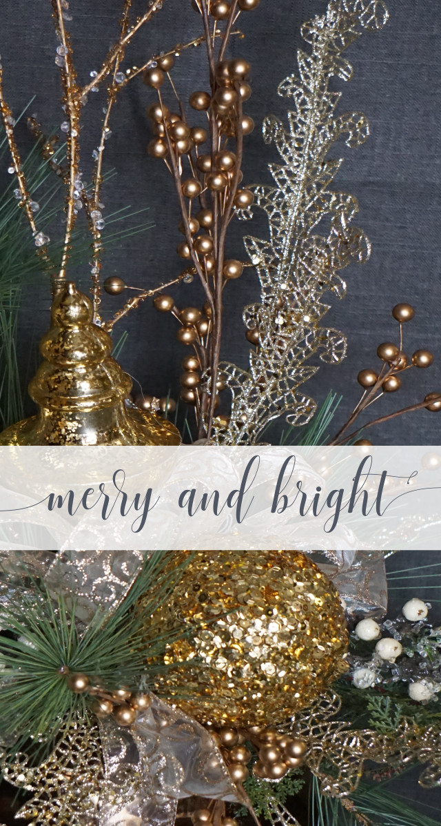 Christmas gold ornament evergreen ribbon free wallpaper - medium preview image