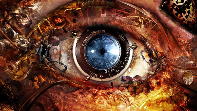 Clock eye gear flame android free wallpaper - medium preview image