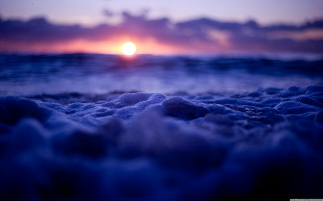 Sunset ocean waves cloud sky free wallpaper - medium preview image