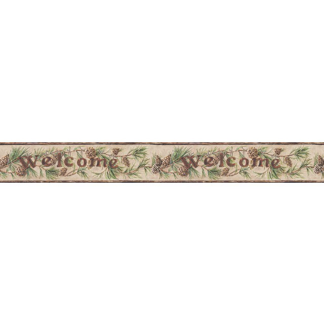 Decorative border pine cones leaves free wallpaper - medium preview image