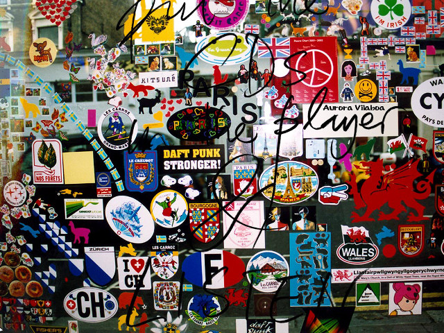 Stickers wall side arrangement colorful free wallpaper - medium preview image