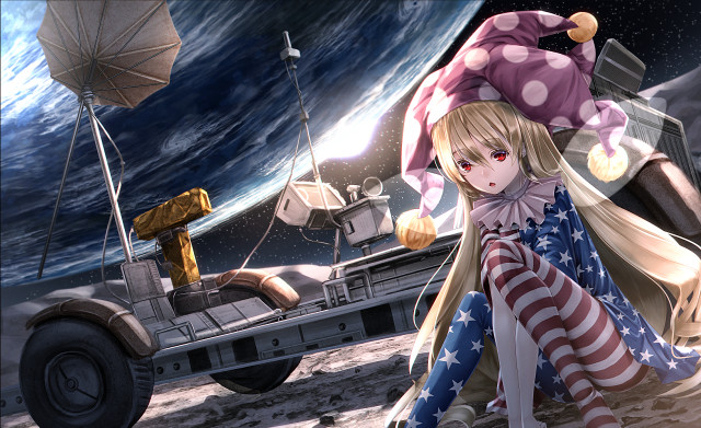 Girl dress hat vehicle space free wallpaper - medium preview image