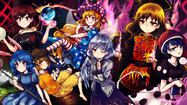 Anime girls outfits hair colors #4 free wallpaper - medium preview image