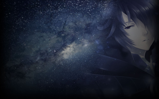 Man longhair blackcoat looking stars #2 free wallpaper - medium preview image