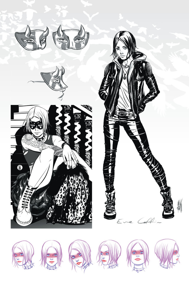 Woman leather jacket birds flying free wallpaper - medium preview image