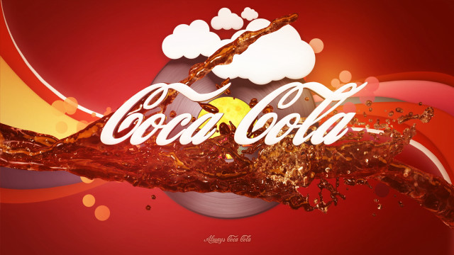 Coca cola advertisement splash yellow free wallpaper - medium preview image