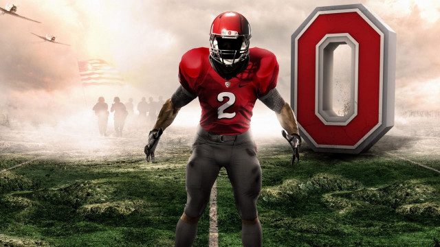 Football player large o background free wallpaper - medium preview image