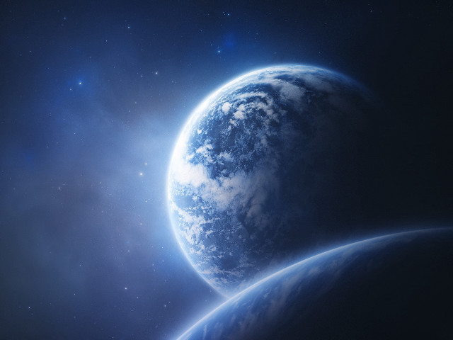 Blue planet star background blue free wallpaper - medium preview image