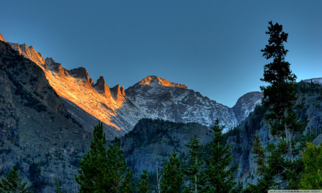 Mountain range trees blue sky #7 free wallpaper - medium preview image
