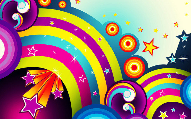 Colorful background stars rainbow sky free wallpaper - medium preview image