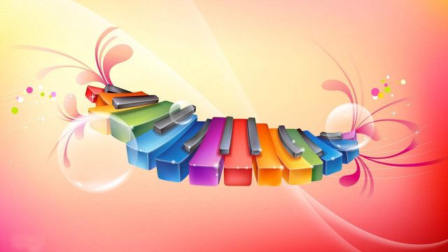 Colorful piano rainbow background swirly free wallpaper - medium preview image