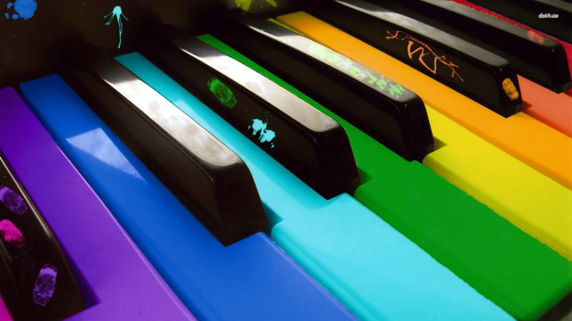 Piano colorful paint black case free wallpaper - medium preview image