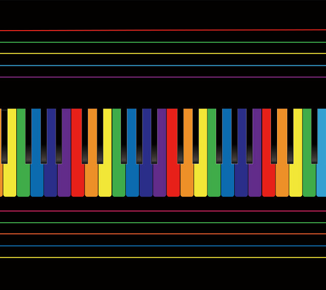 Colorful piano keyboard black background free wallpaper - medium preview image