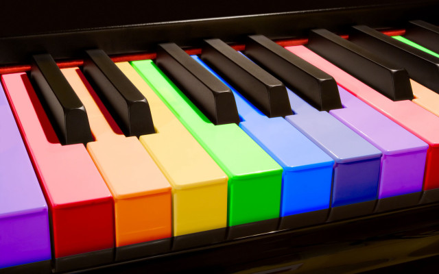 Colorful piano black top keys free wallpaper - medium preview image