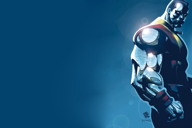 Man suit gun camera blue free wallpaper - medium preview image