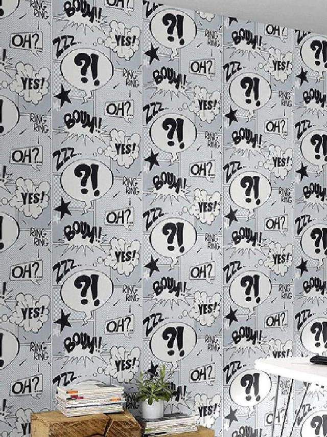 Room wallpaper question mark pattern free wallpaper - medium preview image