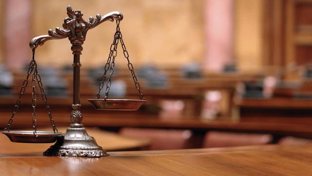 Courtroom scale on table wooden free wallpaper - medium preview image