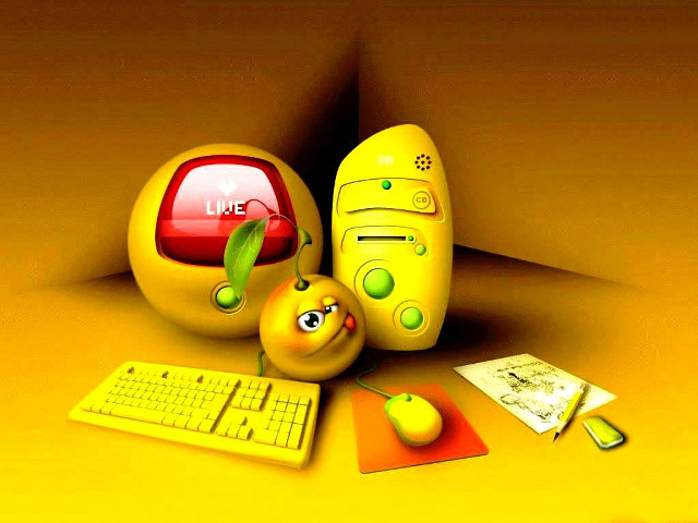 Computer mouse yellow surface background free wallpaper - medium preview image
