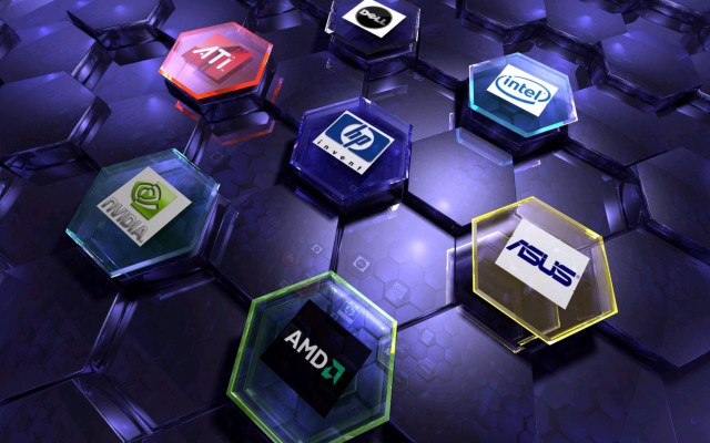 Colored objects black surface blue free wallpaper - medium preview image