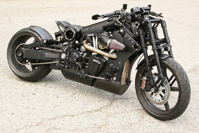 Black motorcycle street parking lot free wallpaper - medium preview image