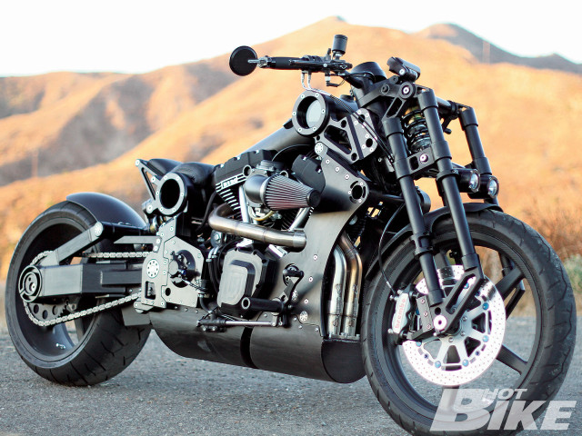 Motorcycle parked road mountains cloudy free wallpaper - medium preview image