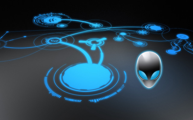 Blue alien hologram space art free wallpaper - medium preview image