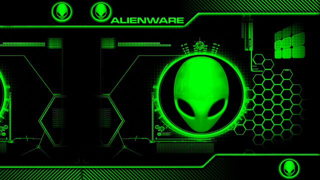 Green alien black background hexagons #2 free wallpaper - medium preview image