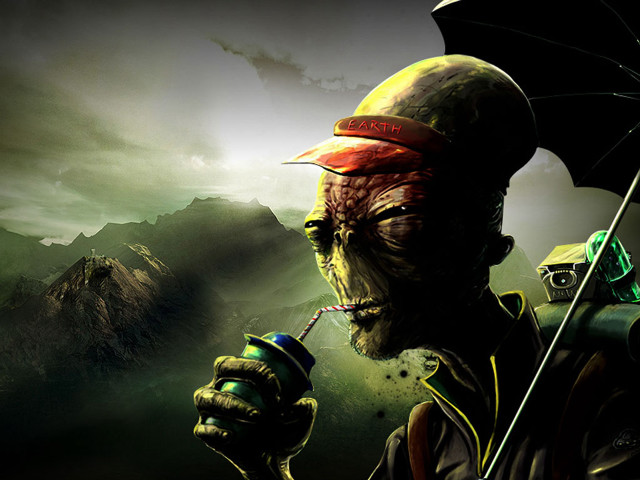 Man hat cigarette umbrella mountain free wallpaper - medium preview image