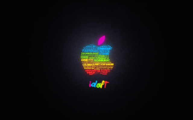 Colorful apple logo dark word free wallpaper - medium preview image