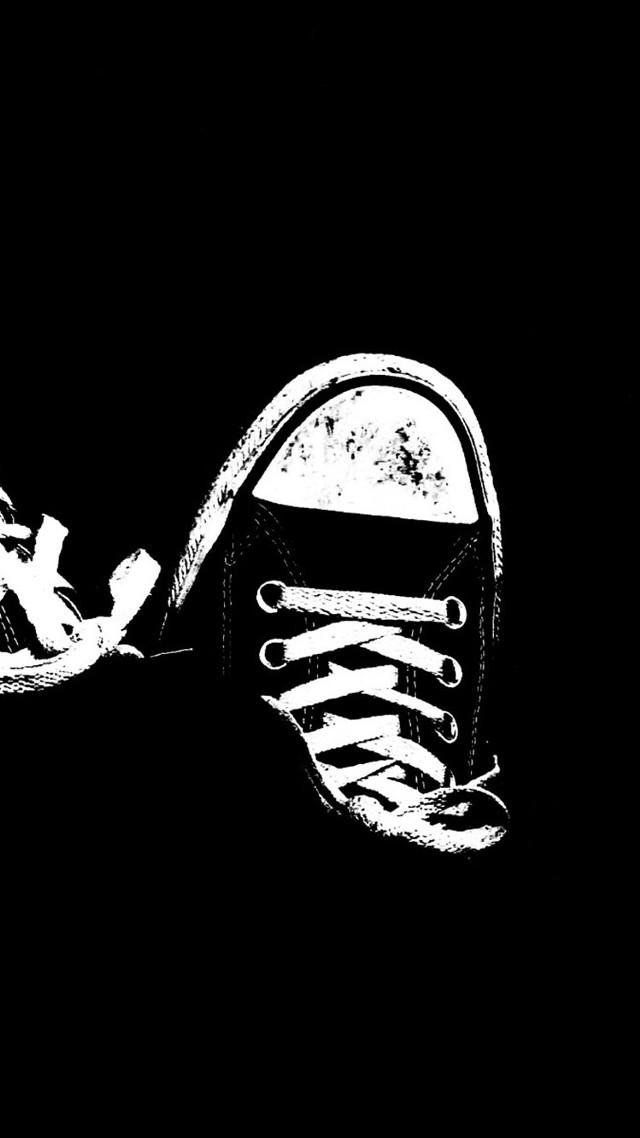 Shoes black background white shoelace free wallpaper - medium preview image