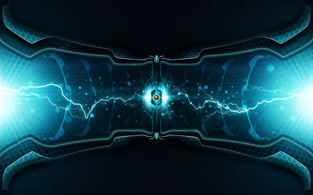 Futuristic background blue lightning black free wallpaper - medium preview image
