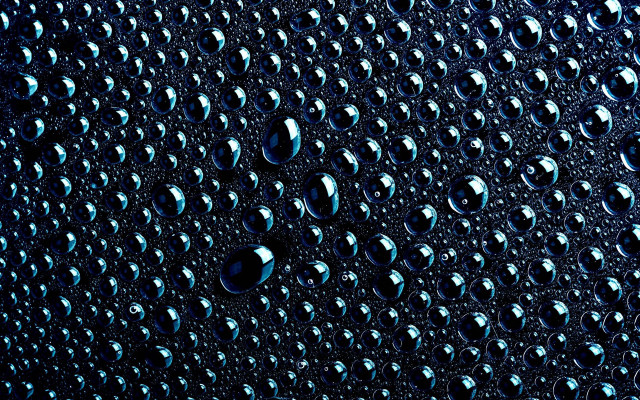 Water droplets blue background black free wallpaper - medium preview image