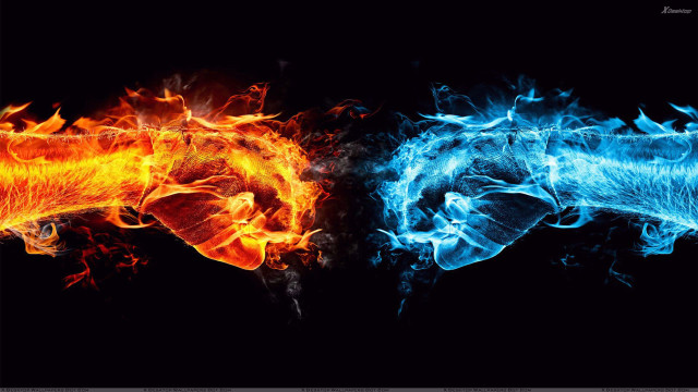 Fire ice black background image free wallpaper - medium preview image