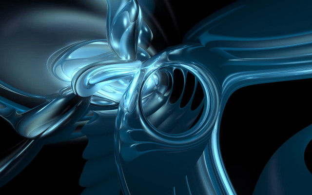 Blue black flower computer generated free wallpaper - medium preview image
