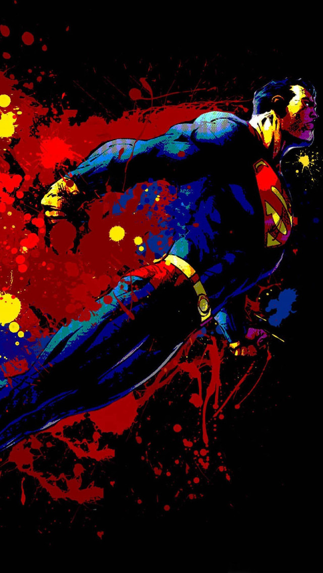Superman flying paint splatters man free wallpaper - medium preview image