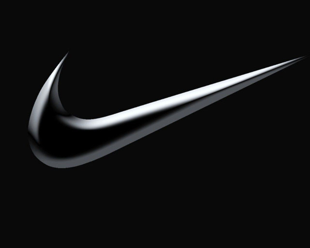 Black white nike logo letterism free wallpaper - medium preview image