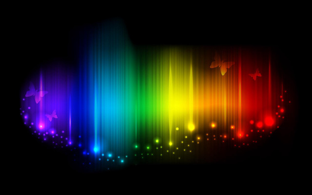 Rainbow stars lights black background free wallpaper - medium preview image