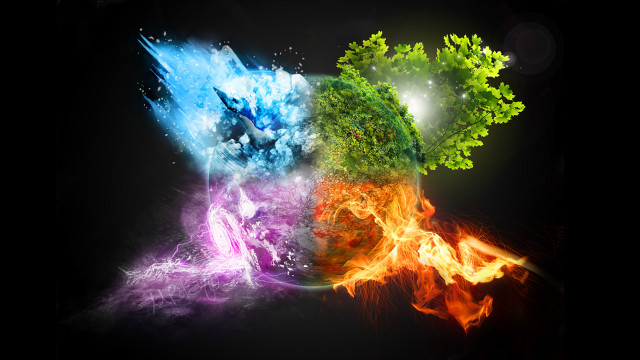 Colored plants black background group #2 free wallpaper for desktop - medium preview image