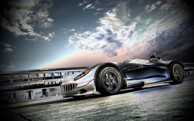 Silver sports car cloudy sky #11 free wallpaper - medium preview image