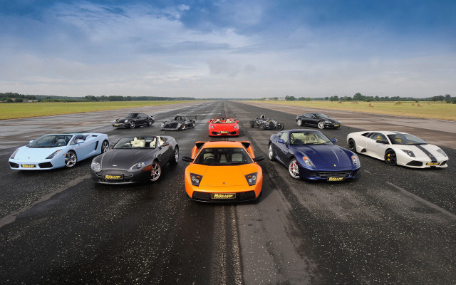 Sports cars race track cloudy free wallpaper - medium preview image