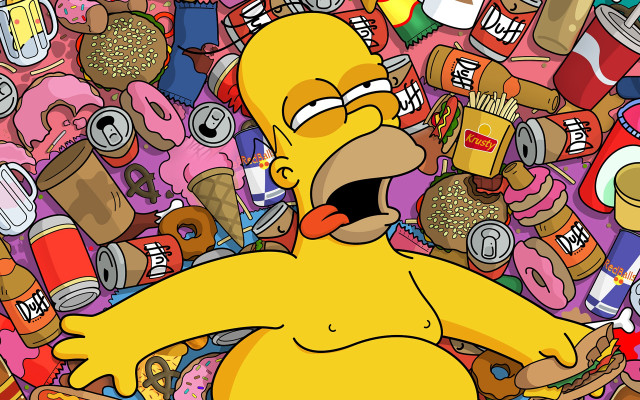 Cartoon character food drinks table free wallpaper - medium preview image