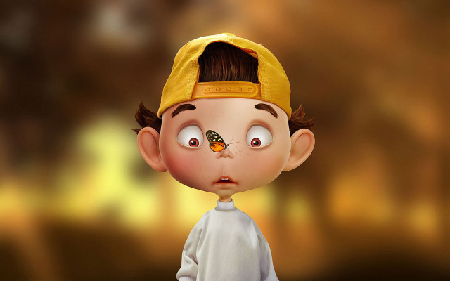 Cartoon character butterfly nose yellow free wallpaper - medium preview image