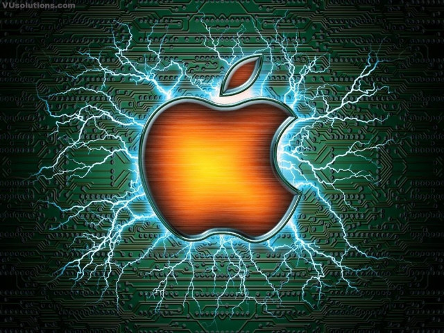 Apple logo lightning shock art free wallpaper - medium preview image