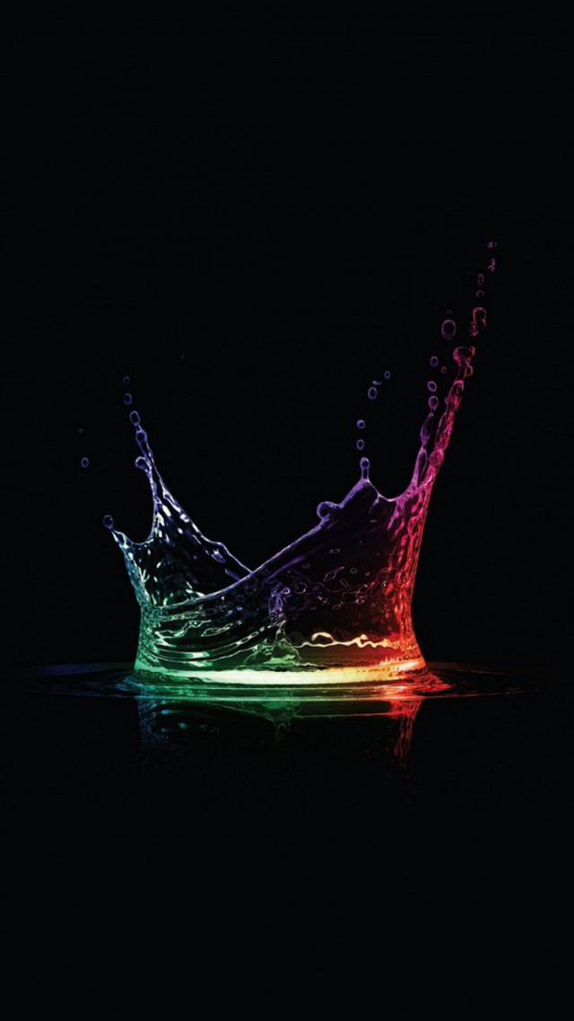 Colorful crown floating water black free wallpaper - medium preview image