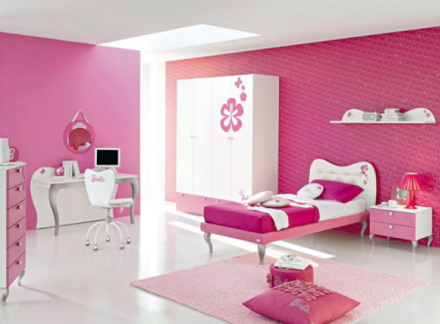 Pink bedroom furniture white desk #2 free wallpaper - medium preview image