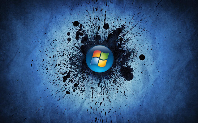 Blue black wall logo hole free wallpaper - medium preview image