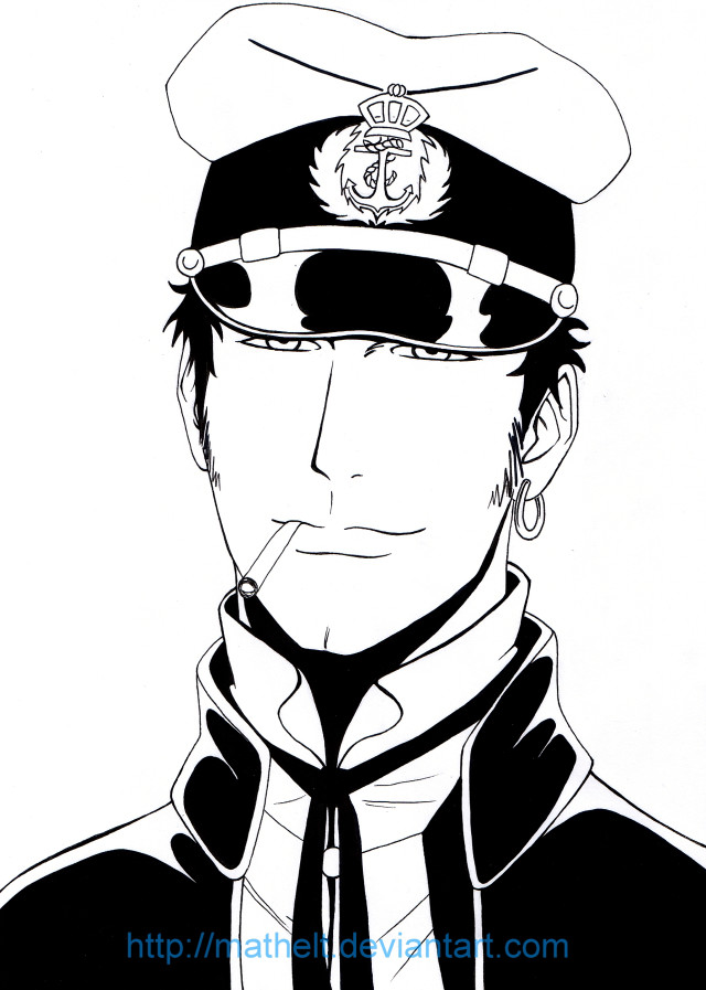 Black white drawing man uniform #2 free wallpaper - medium preview image